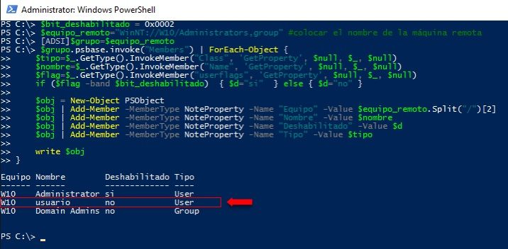 Powershell: Cómo detectar usuarios locales con privilegios administrativos